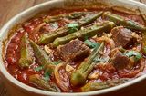 Okra Tajine with Lamb Meat