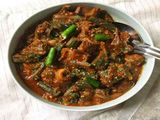 Okra With Mutton Meat Casserole