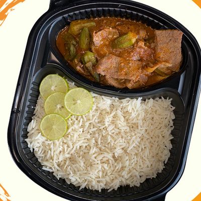 Okra meal with meat