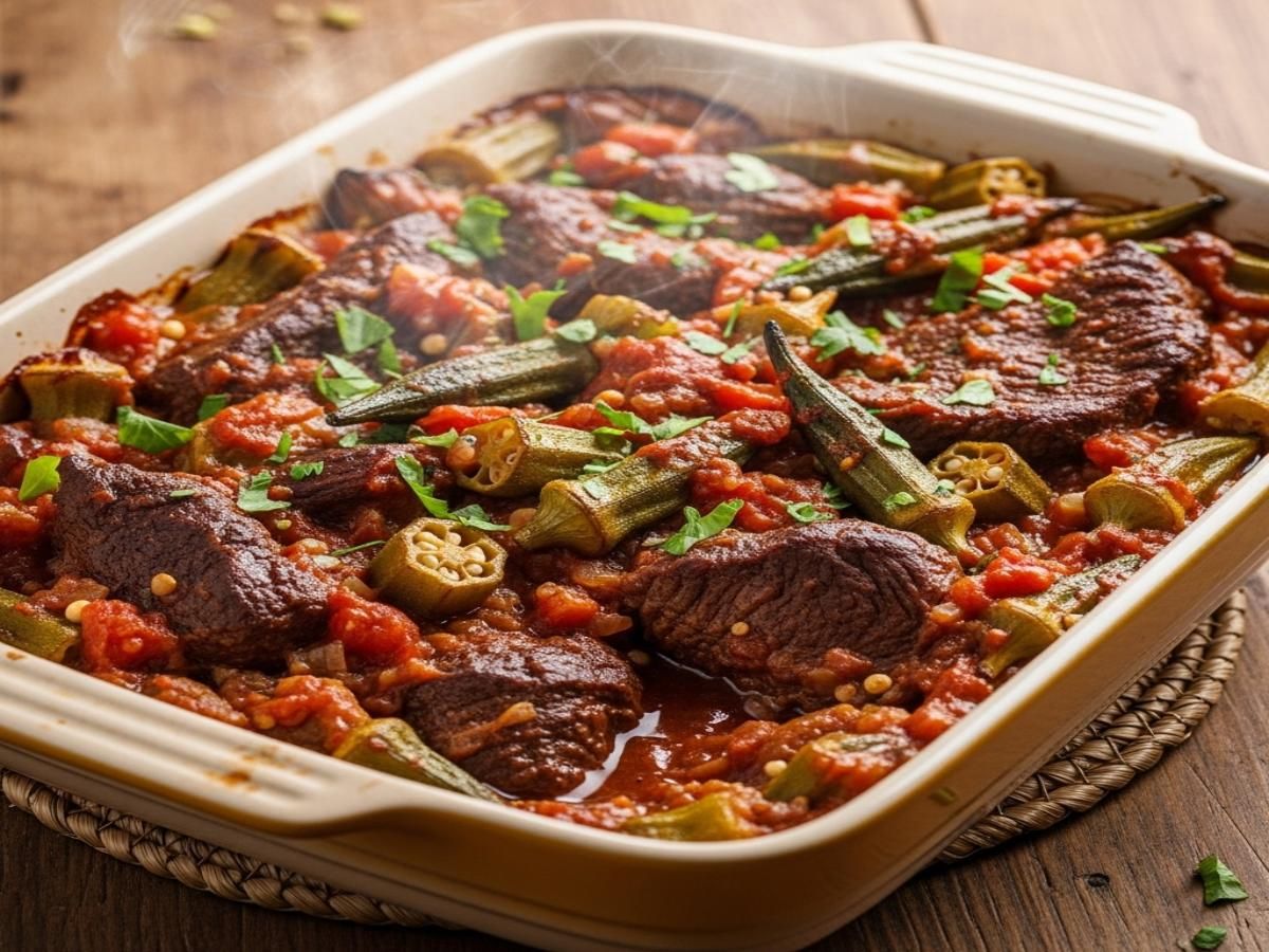 Okra With Meat Casserole