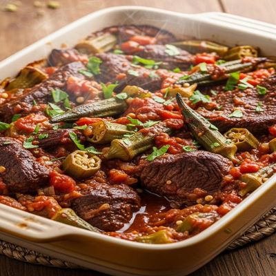 Okra With Meat Casserole