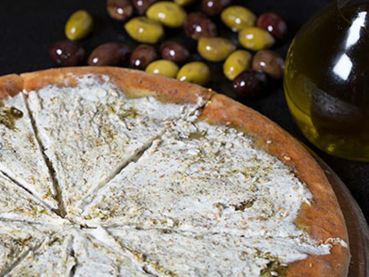 Olives and Labneh Manoucheh
