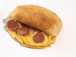 Omelette Egg With Hot Dog Sandwich