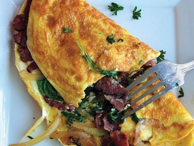 Omelette Pastrami Toast Sandwich