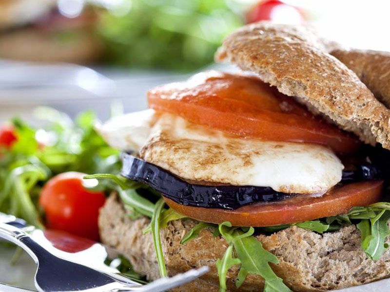 Omelette With Eggplant Sandwich