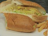 Omelette With French Fries Sandwich