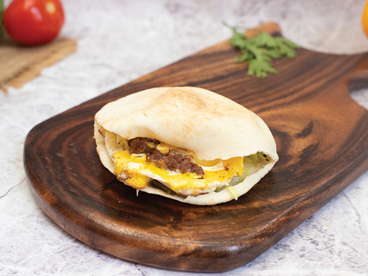 Omelette With Sausage Shami Sandwich