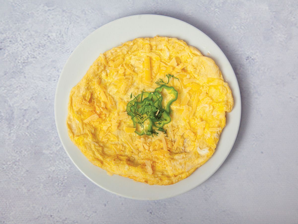 Large Fried Eggs with Cheese Platter