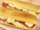 Omelette With Roumi Cheese And Pastrami Sandwich