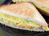 Omelette With Oriental Sausage Sandwich