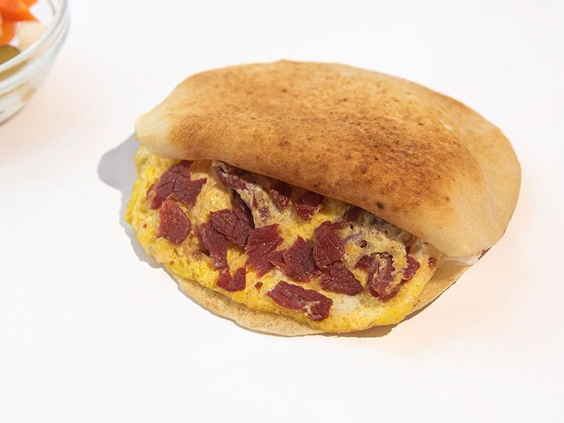 Omelette With Pastrami Sandwich