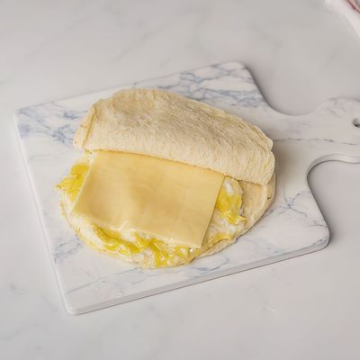 Omelette with roumi cheese sandwich