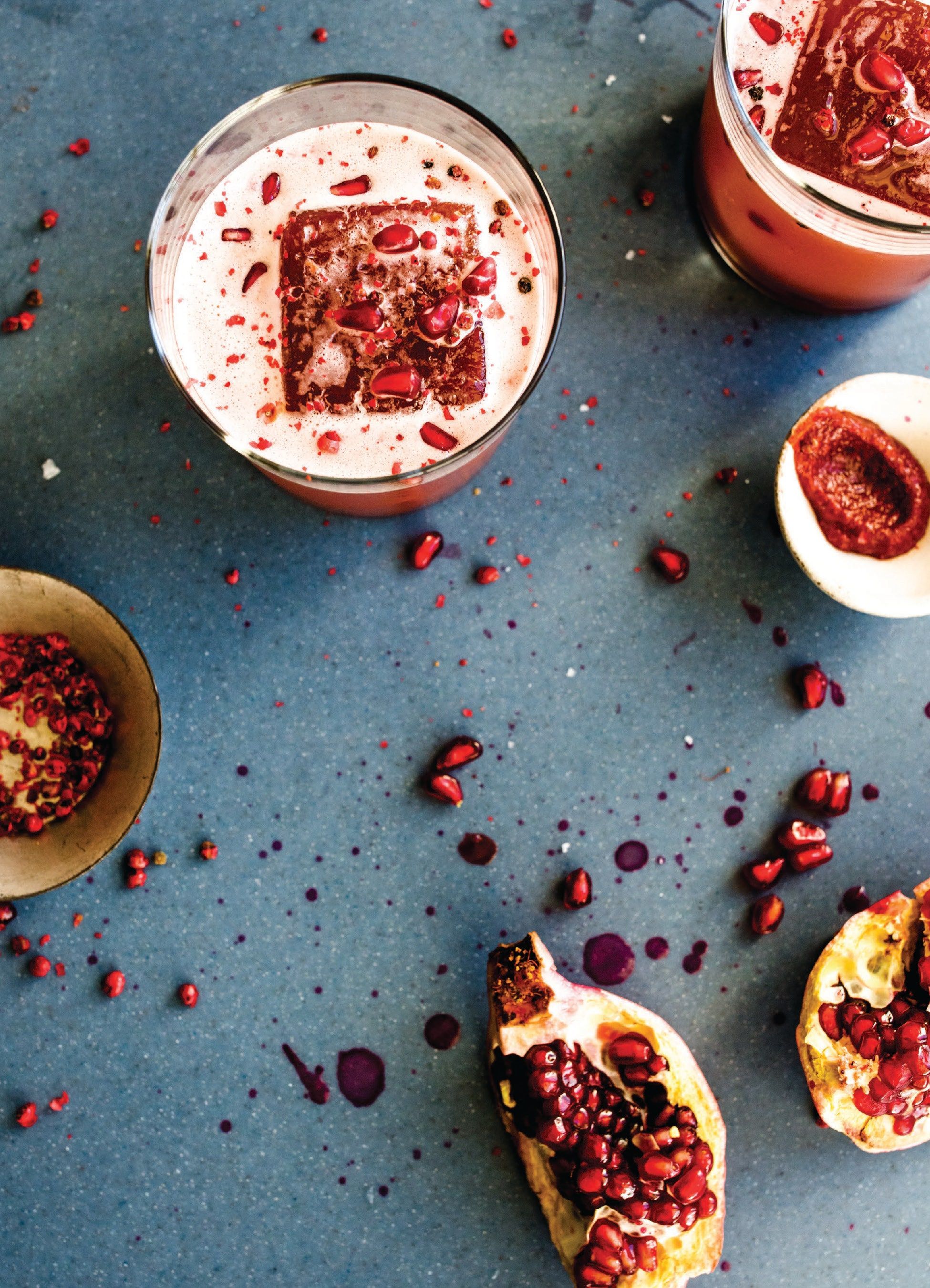 Pomegranate Seeds With Ice Cream Cocktail