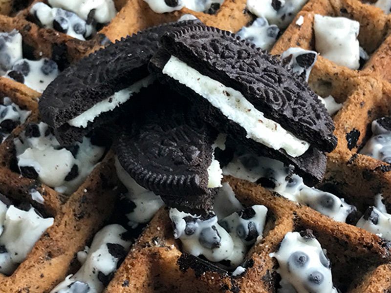 Oreo waffle fatteh
