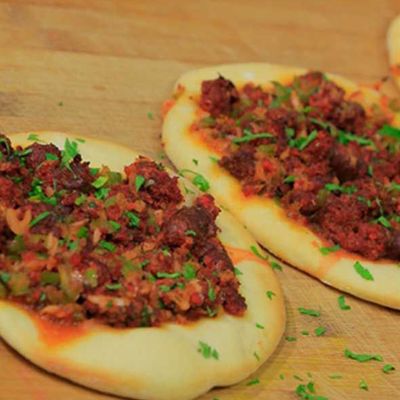 Sausage and Mozzarella Manoucheh