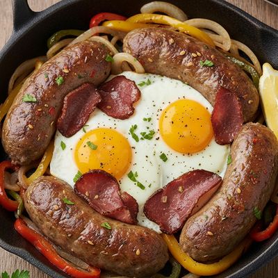 Oriental Sausage With Pastrami And Eggs