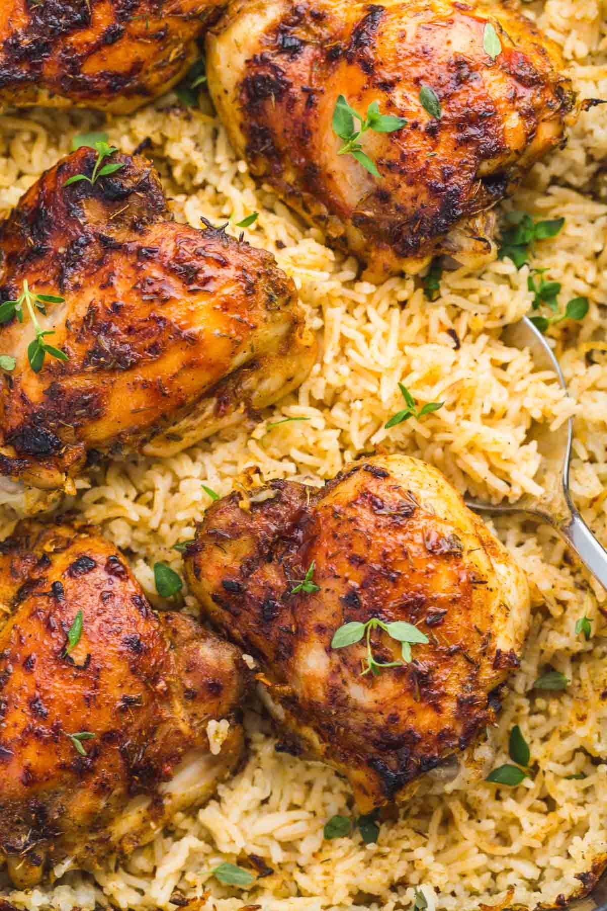 Oven Baked Basmati Rice With Bbq Chicken