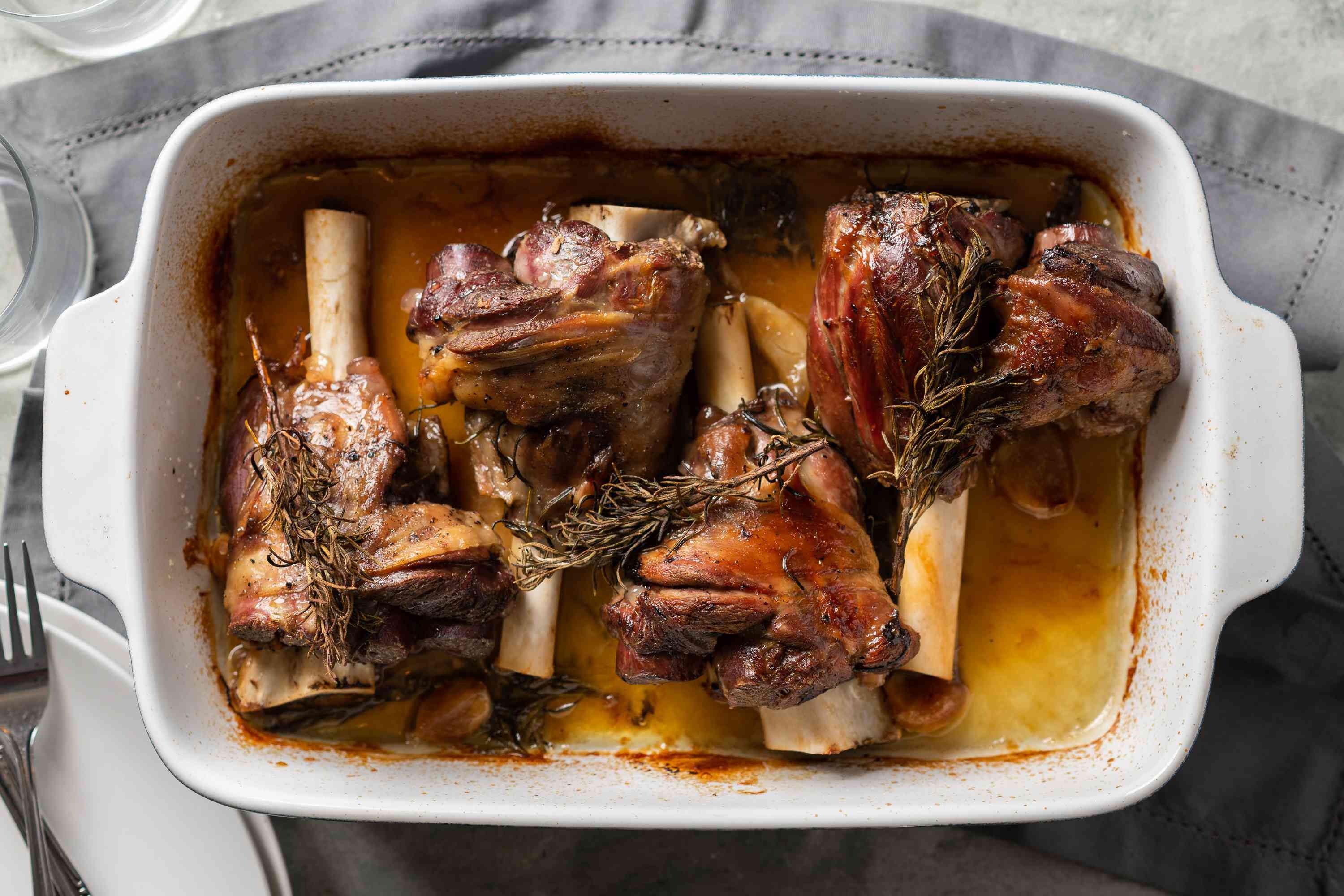 Oven Baked Grilled Lamb Shank