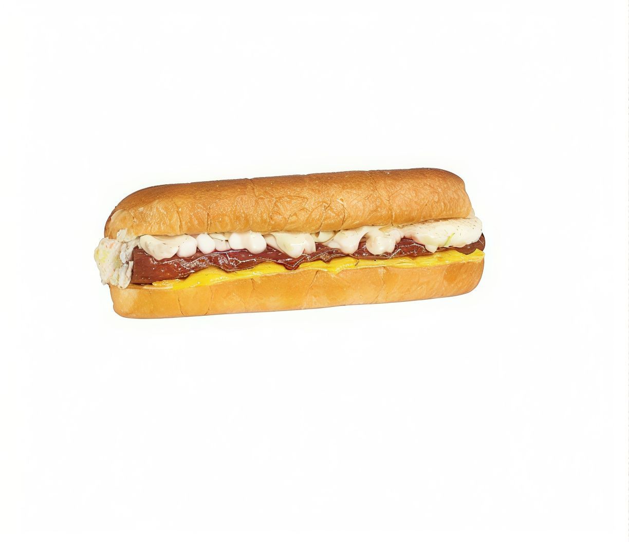 Omelette With Oriental Sausage Sandwich