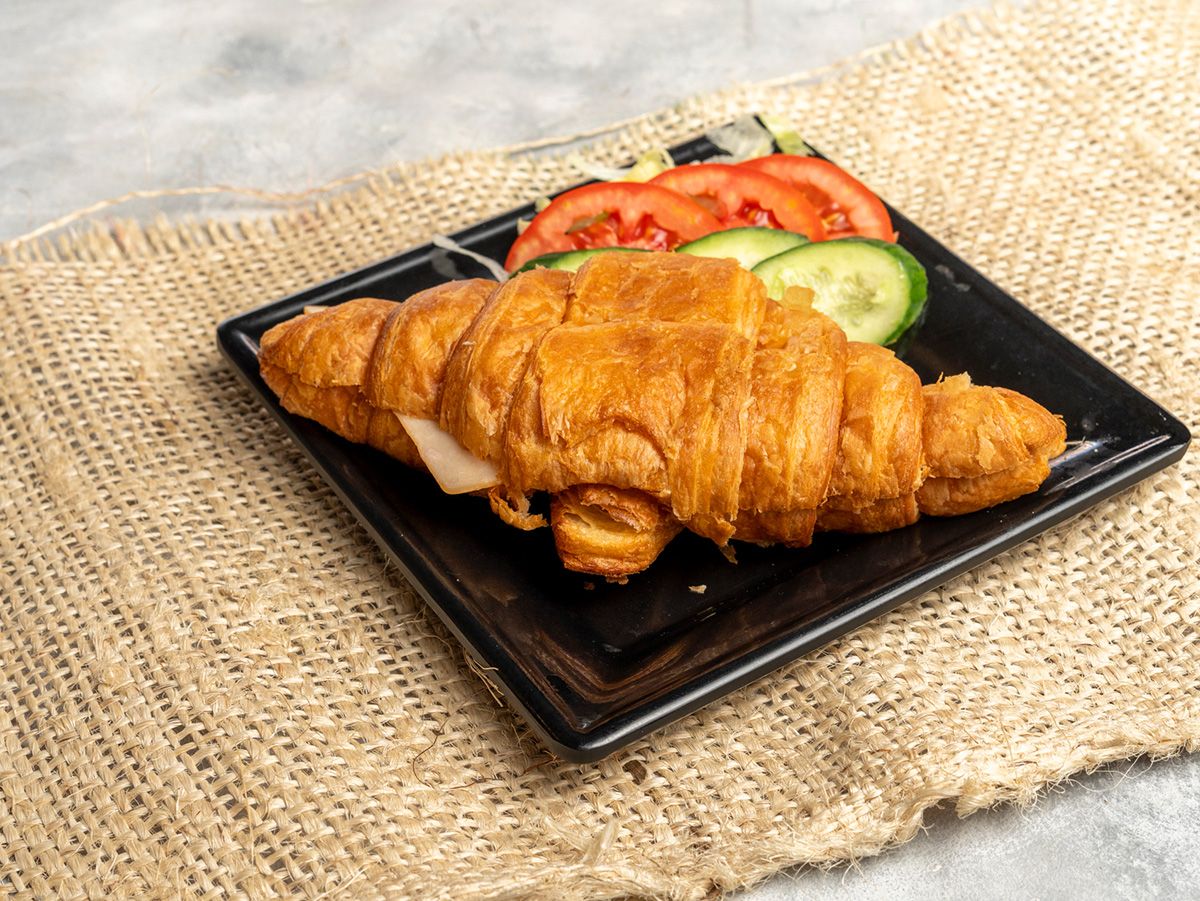 Croissant With Cheddar And American Cheese