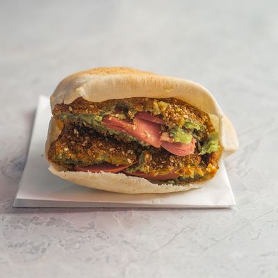 Falafel On Hot Dog Sandwich
