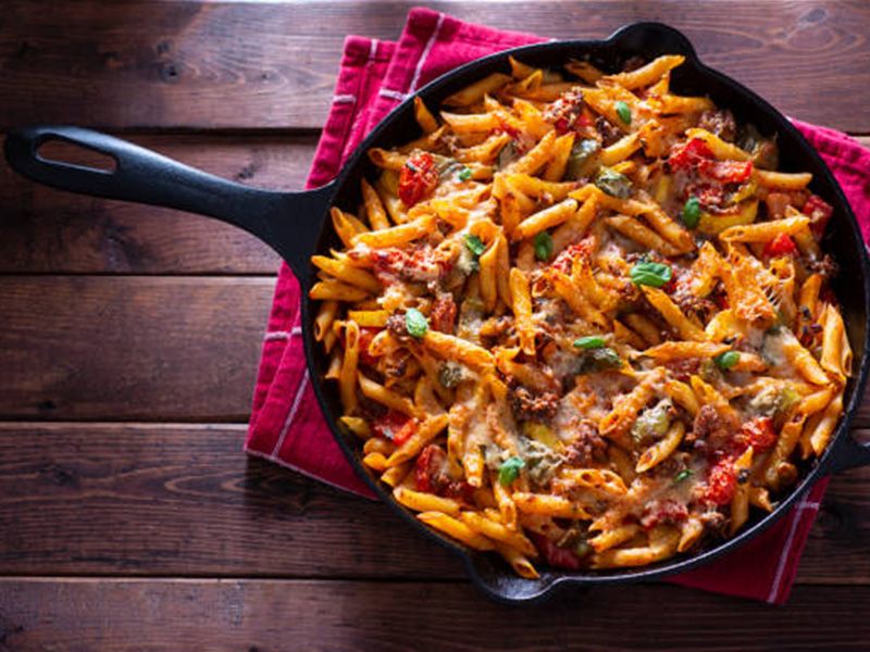 Pasta Pan With Oriental Sausage