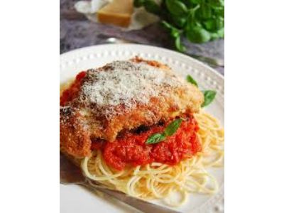 Pasta With Fried Chicken Pane
