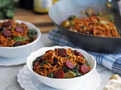 Pasta With Oriental Sausage