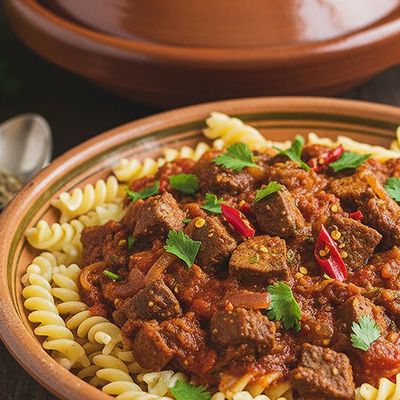 Pasta with liver Tajine