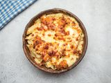 Crispy Chicken Casserole With White Sauce And Mozzarella