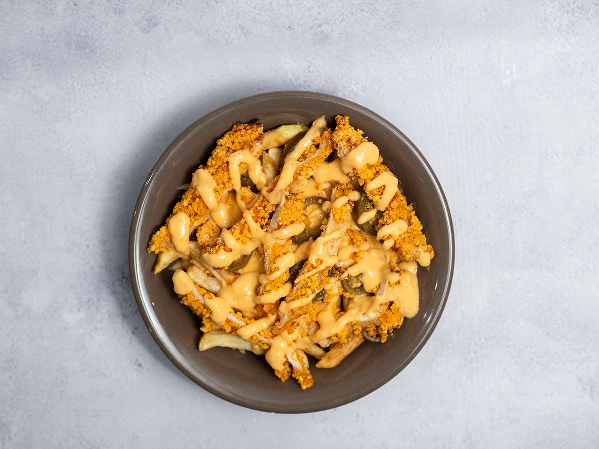talab potatoes with cheddar crispy chicken
