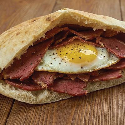 Pastrami With Eggs Sandwich