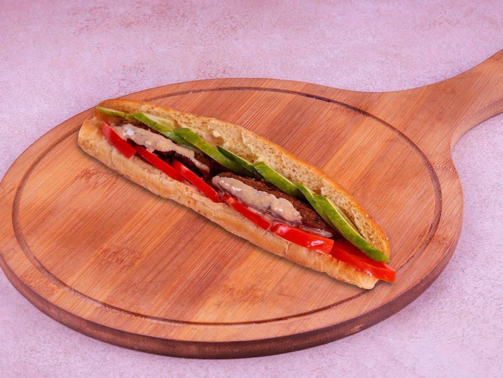 Pastrami falafel sandwich