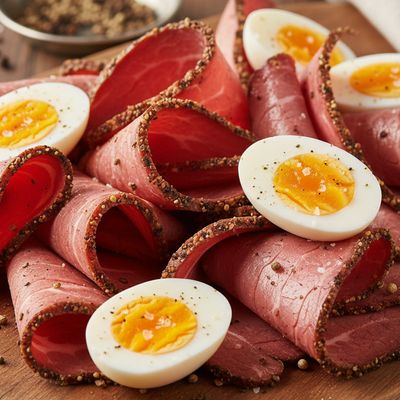Pastrami With Boiled Eggs
