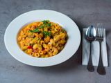 Penna burger and salami Pasta