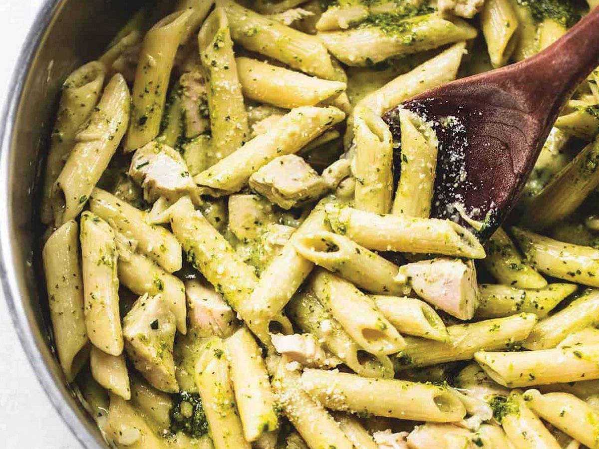 Penne pollo pesto