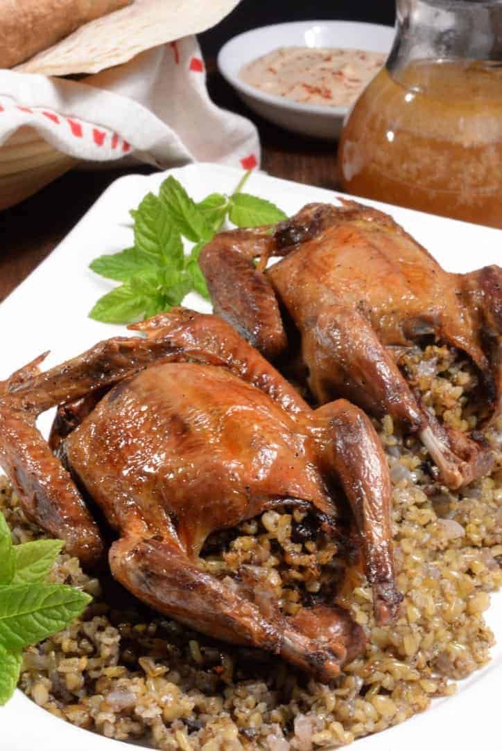 Pigeon stuffed with freek