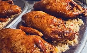 Pigeon stuffed with rice