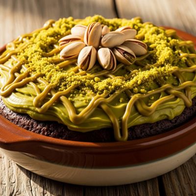 Pistachio Brownies Cake casserole