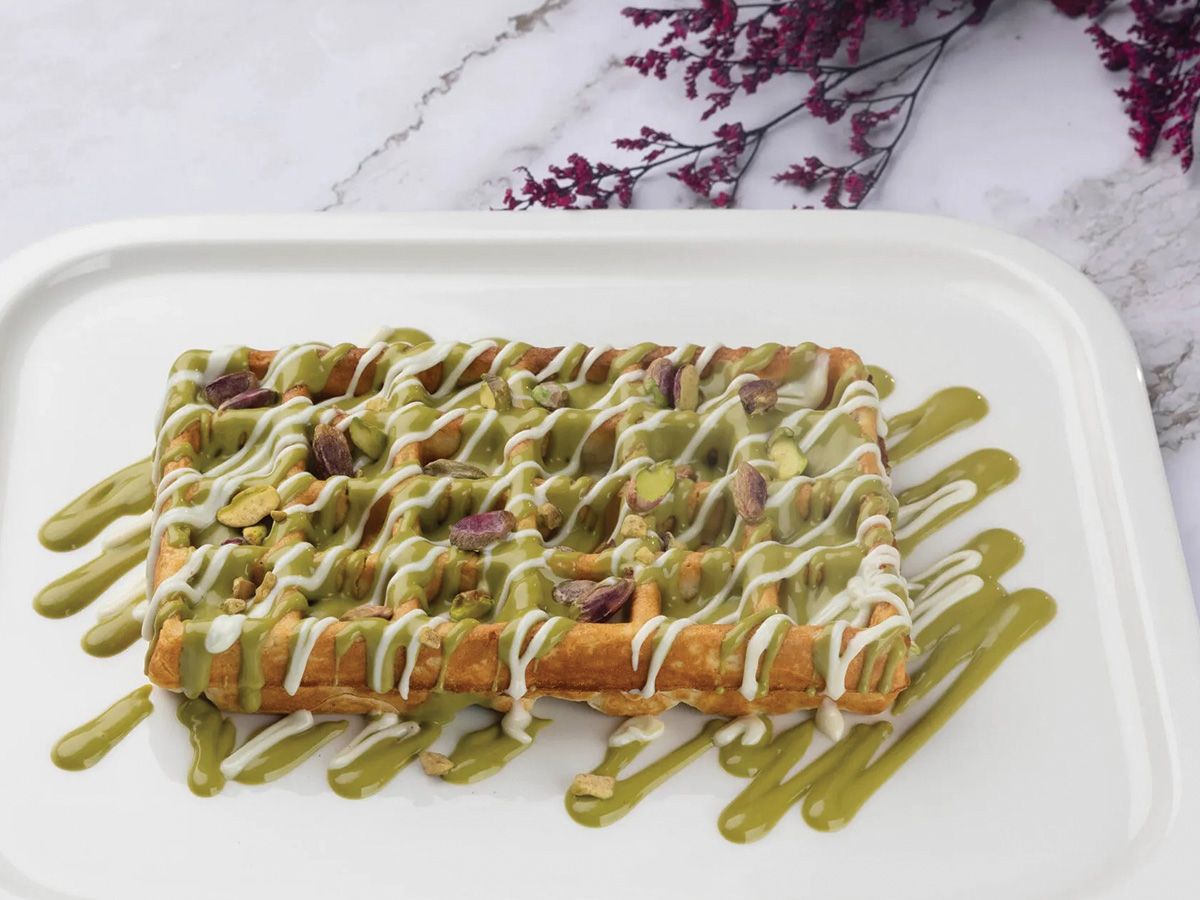 Pistachio waffle
