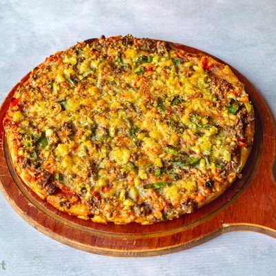 Chicken ranch pie with pizza topping