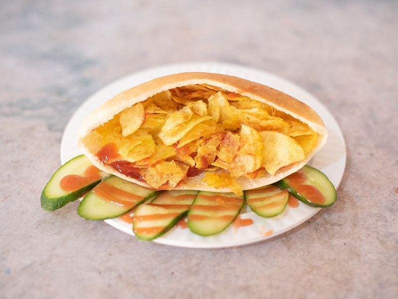 Crisps and Ketchup Sandwich