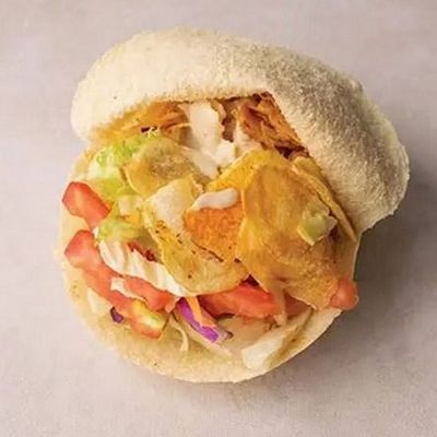 Salad and Tahini Potato Chips Sandwich