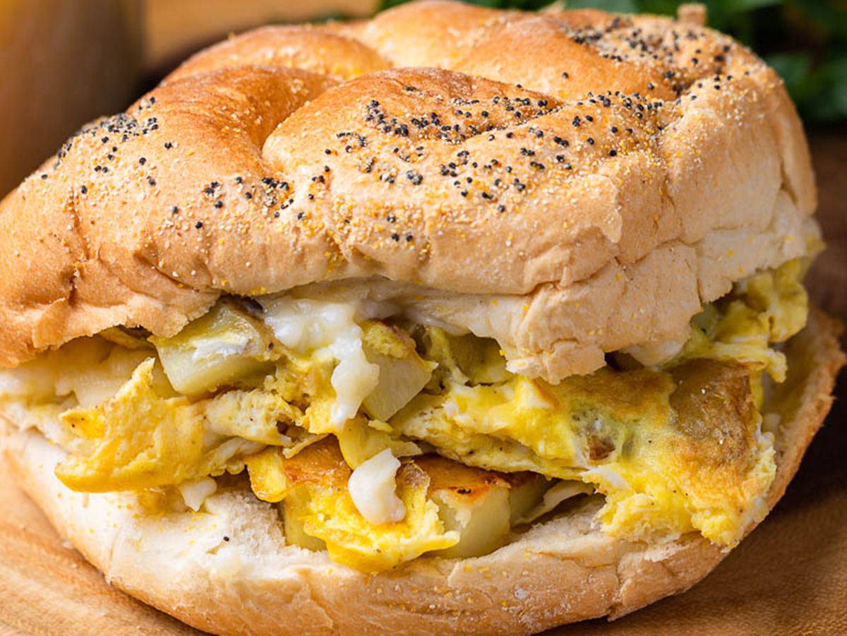Potato sandwiches with eggs