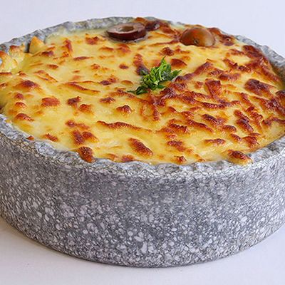 Potato Casserole With Bechamel Sauce And Mozzarella