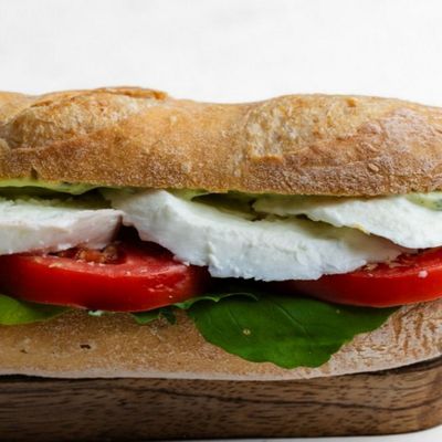 Premium French Baguette Sandwich with Chicken-Mozarella-Pesto