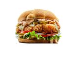 Fried Chicken With Provolone Cheese Sandwich