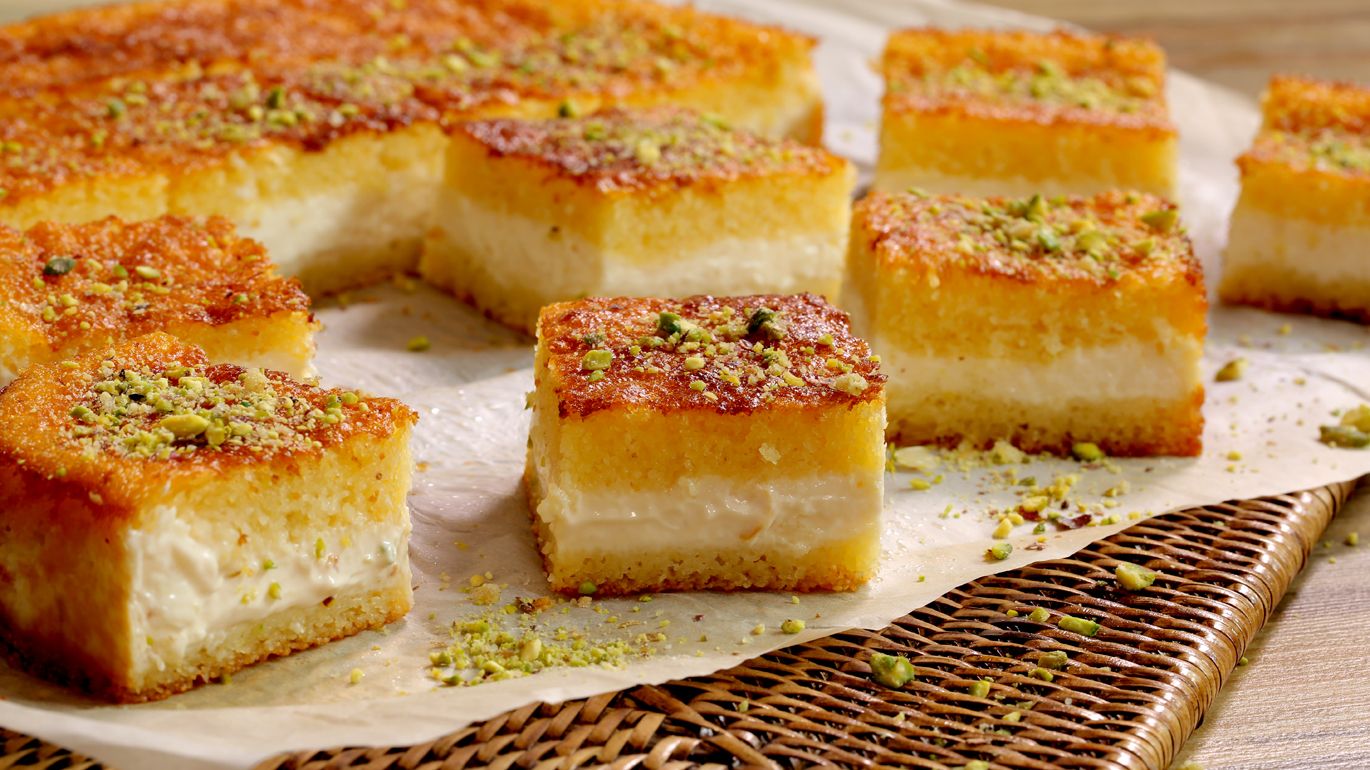 Qeshta Toffee Basbousa Platter