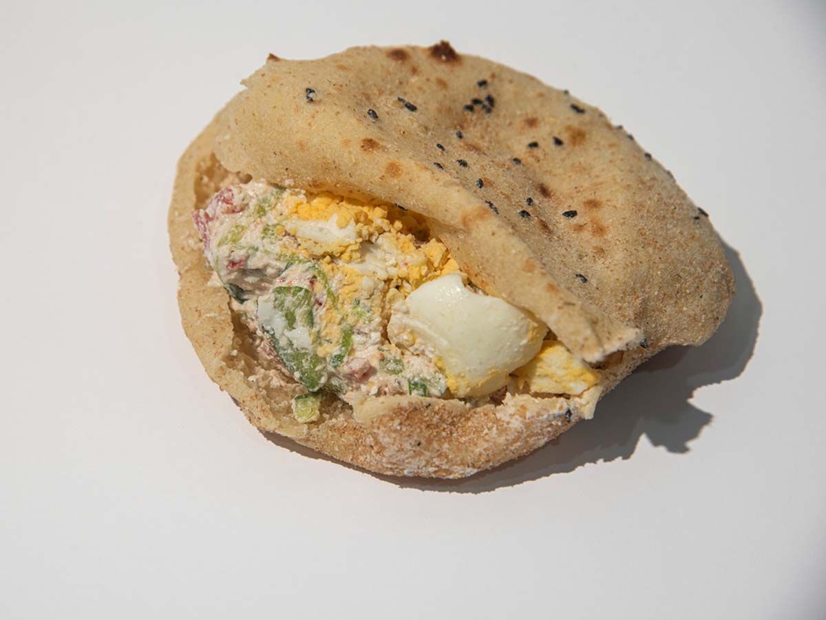 Quraish Cheese With Boiled Eggs Sandwich