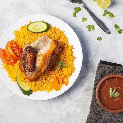 Quarter grilled chicken breast meal